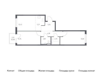 Продается двухкомнатная квартира, 61.6 м2, Московская область