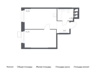 Продажа однокомнатной квартиры, 39.6 м2, Москва, многофункциональный комплекс Тропарево Парк, к2.1