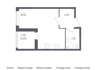 Квартира на продажу студия, 30.6 м2, деревня Новосаратовка