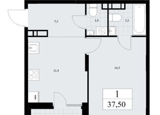 Продам двухкомнатную квартиру, 37.5 м2, поселение Сосенское, жилой комплекс Дзен-кварталы, 2.2