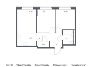 Продажа двухкомнатной квартиры, 52.9 м2, Москва, САО