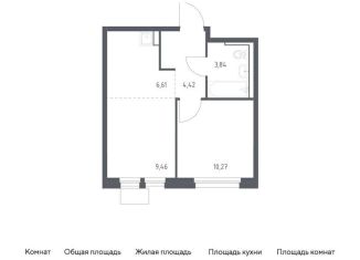 Продам 1-комнатную квартиру, 34.6 м2, Московская область