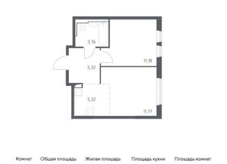 Продажа однокомнатной квартиры, 37.4 м2, село Остафьево, жилой комплекс Остафьево, к19