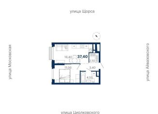 Продажа 1-комнатной квартиры, 37.4 м2, Екатеринбург, метро Чкаловская