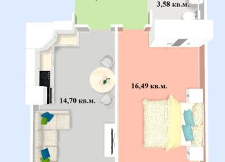 Продам 1-комнатную квартиру, 51.1 м2, Омск, Сибирский проспект, 43