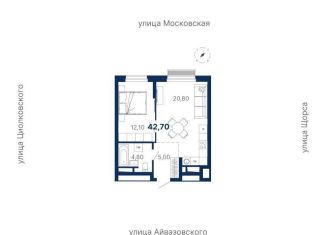Продается однокомнатная квартира, 42.7 м2, Екатеринбург, Ленинский район, улица Айвазовского, 52