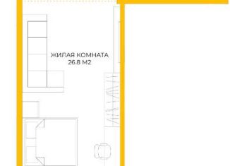 Однокомнатная квартира на продажу, 44 м2, Пенза, Октябрьский район, Побочинская улица, с14