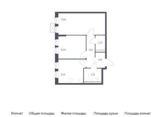 Продается двухкомнатная квартира, 51.9 м2, Московская область