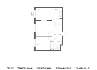 Продажа двухкомнатной квартиры, 54.4 м2, Московская область, жилой комплекс Прибрежный Парк, к5.2