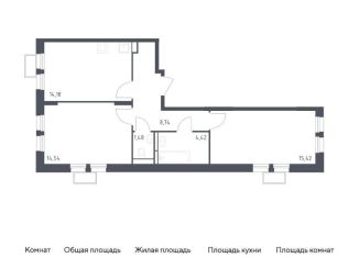 Продажа двухкомнатной квартиры, 58.8 м2, городской округ Красногорск, жилой комплекс Квартал Строгино, к2