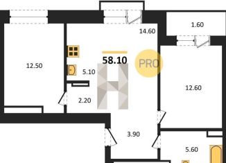 Продаю 2-ком. квартиру, 58.1 м2, Новосибирск, Первомайский район