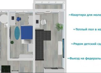 Двухкомнатная квартира на продажу, 43.7 м2, Иркутская область, улица Баркова, 41