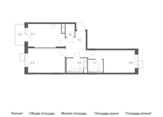 Продается 2-комнатная квартира, 56.7 м2, деревня Середнево, квартал № 23, 4-5