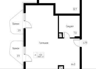 Продается 1-комнатная квартира, 58.8 м2, Калининградская область