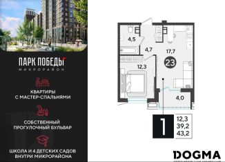 Продажа 1-ком. квартиры, 43.2 м2, Краснодар