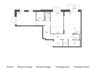 Продам 2-комнатную квартиру, 76.9 м2, посёлок Песочный, Садовая улица