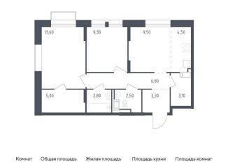 Двухкомнатная квартира на продажу, 60.4 м2, Санкт-Петербург, Садовая улица