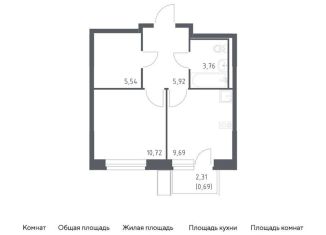 Продается 1-комнатная квартира, 36.3 м2, поселение Филимонковское, жилой комплекс Квартал Марьино, к2