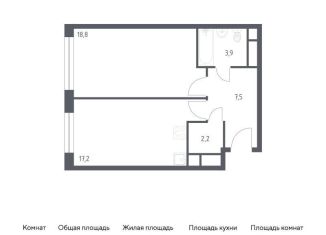 Однокомнатная квартира на продажу, 49.9 м2, Москва, 3-я Хорошёвская улица, 17А
