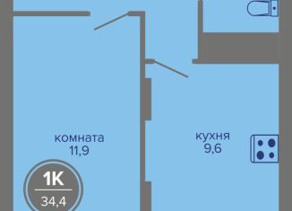 Продается однокомнатная квартира, 34.4 м2, Пермский край, шоссе Космонавтов, 309А