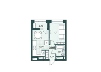 Продажа однокомнатной квартиры, 36.1 м2, Курганская область
