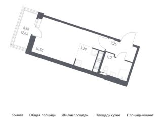 Квартира на продажу студия, 25.8 м2, посёлок Песочный
