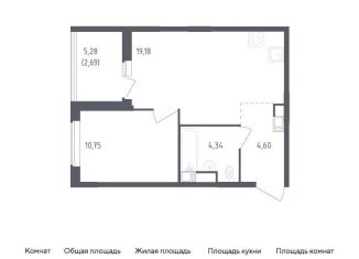 Продажа однокомнатной квартиры, 41.6 м2, деревня Новосаратовка