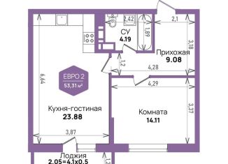 Продается 1-ком. квартира, 53.3 м2, Краснодар, Константиновская улица, 5лит6, микрорайон Плодородный-2