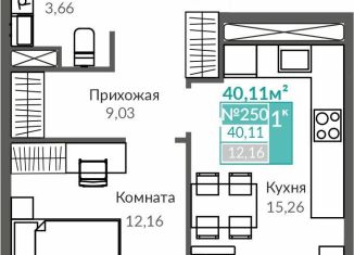 Продажа однокомнатной квартиры, 40.1 м2, Симферополь, Киевский район