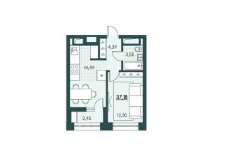 1-комнатная квартира на продажу, 37.2 м2, Курганская область