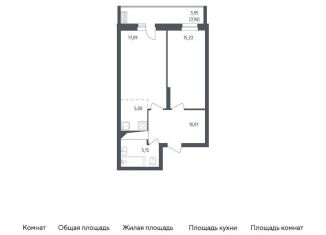 Продаю 2-комнатную квартиру, 56.4 м2, посёлок Жилино-1, жилой комплекс Егорово Парк, к2