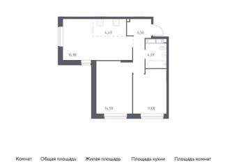 Продается 2-комнатная квартира, 57.8 м2, Московская область, жилой квартал Новоград Павлино, к33