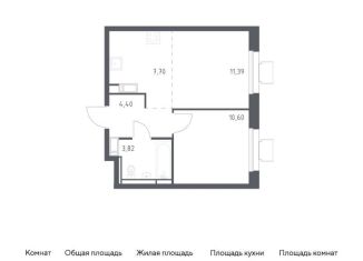 Продам 1-комнатную квартиру, 37.9 м2, Московская область, жилой комплекс Томилино Парк, к5.4