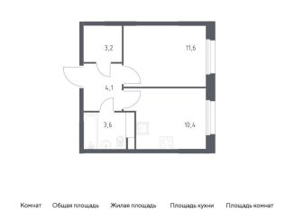 Продажа однокомнатной квартиры, 32.9 м2, Москва, жилой комплекс Эко Бунино, 14.2