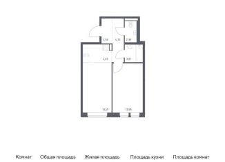 Однокомнатная квартира на продажу, 45 м2, Московская область, жилой комплекс Квартал Авиаторов, к8