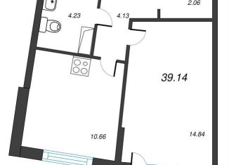 Продажа однокомнатной квартиры, 41.9 м2, Мурино