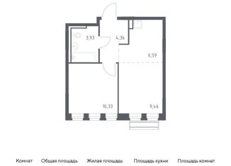 Продается однокомнатная квартира, 34.7 м2, Московская область, жилой комплекс Рублёвский Квартал, 59