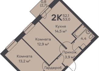 2-комнатная квартира на продажу, 53 м2, Пермь, Орджоникидзевский район