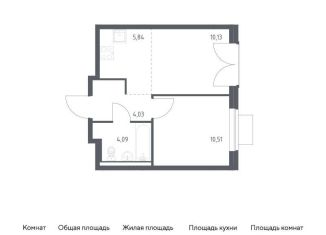 Двухкомнатная квартира на продажу, 34.6 м2, Москва