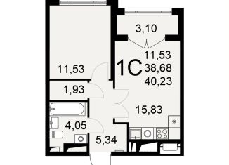 Продажа однокомнатной квартиры, 40.2 м2, Тула, Привокзальный территориальный округ