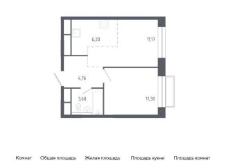 1-комнатная квартира на продажу, 37.1 м2, Московская область, жилой квартал Новоград Павлино, к6