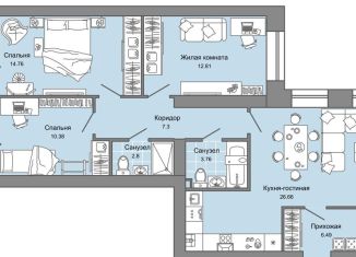 4-ком. квартира на продажу, 83 м2, Ульяновск, жилой комплекс Дивный Сад, 1, ЖК Дивный Сад