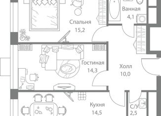 Продажа 2-комнатной квартиры, 60.6 м2, Москва, ЗАО