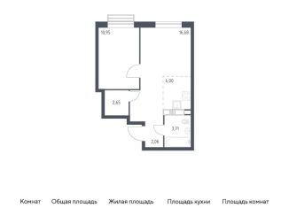 1-комнатная квартира на продажу, 40.1 м2, поселение Мосрентген, жилой комплекс Квартал Румянцево, к1