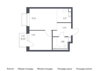 Продам 1-комнатную квартиру, 34.9 м2, посёлок Мирный, жилой комплекс Томилино Парк, к6.1