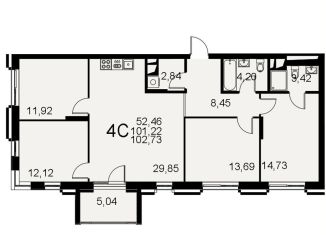 Продажа 4-комнатной квартиры, 102.7 м2, Тульская область, Хлебная площадь