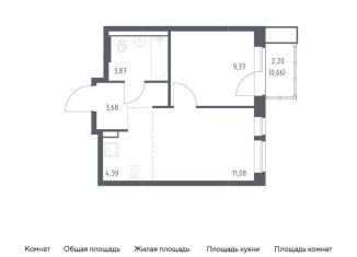 1-комнатная квартира на продажу, 33.1 м2, Московская область