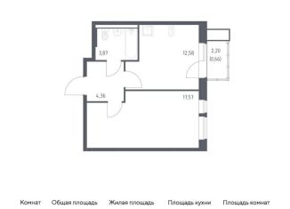 Продается однокомнатная квартира, 39 м2, Балашиха, жилой комплекс Квартал Авиаторов, к8