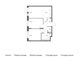 Продается двухкомнатная квартира, 51.7 м2, деревня Юрлово, жилой комплекс Пятницкие Луга, к2/1