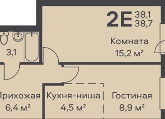 Продается двухкомнатная квартира, 38.7 м2, Пермь